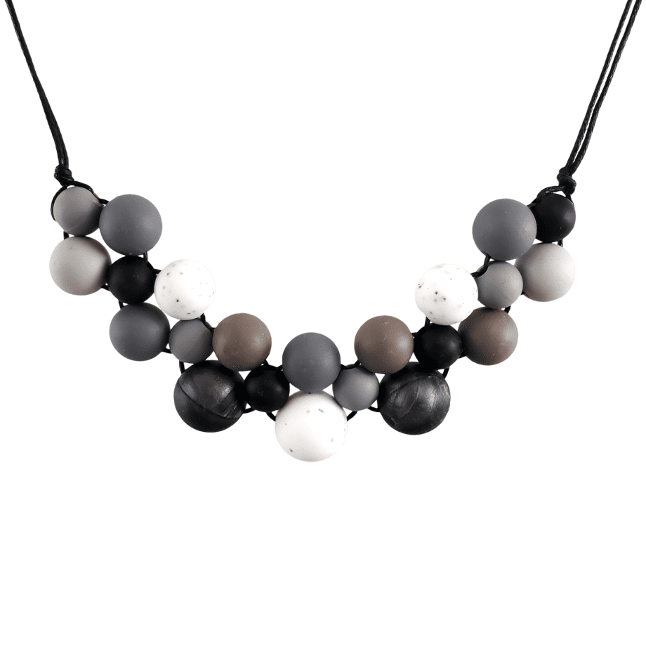 Monochrome Black, Granite Silicone Necklace