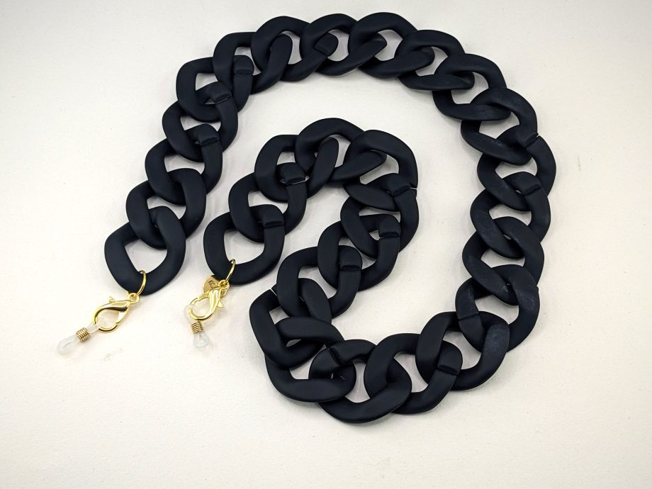 Iris - Large Black Matt Glasses chain  acrylic chain - perfect for wearing with sunglasses and as glasses holder