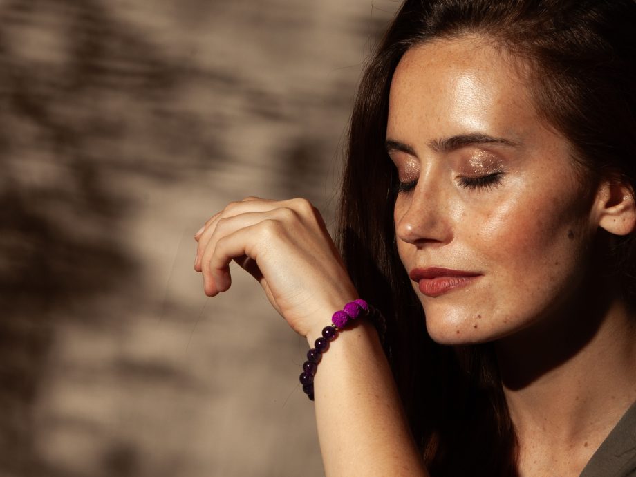 Calm - Amethyst Lava Bead Essential Oil Diffuser Aromatherapy Bracelet
