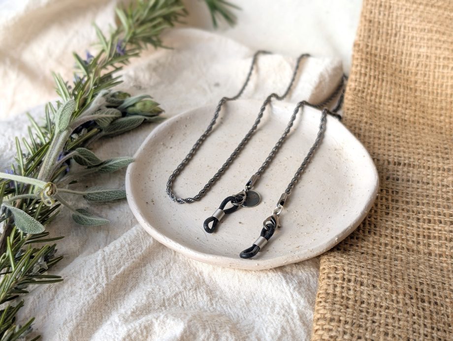James - Men’s & Unisex Gunmetal Rope Glasses Chain