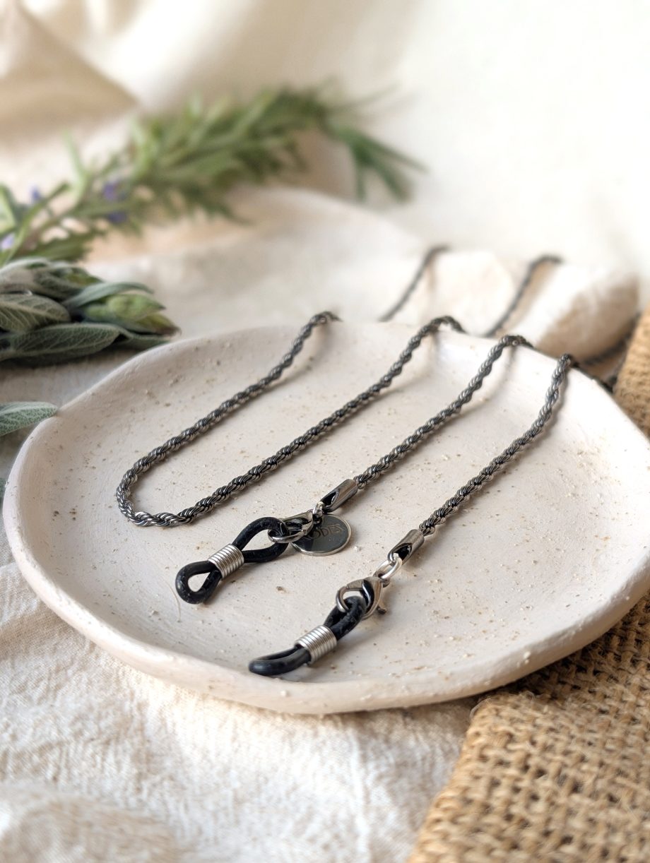 James - Men’s & Unisex Gunmetal Rope Glasses Chain