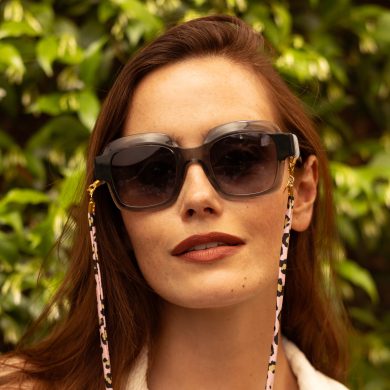 Laura — Pink Leopard Lycra Glasses Chain