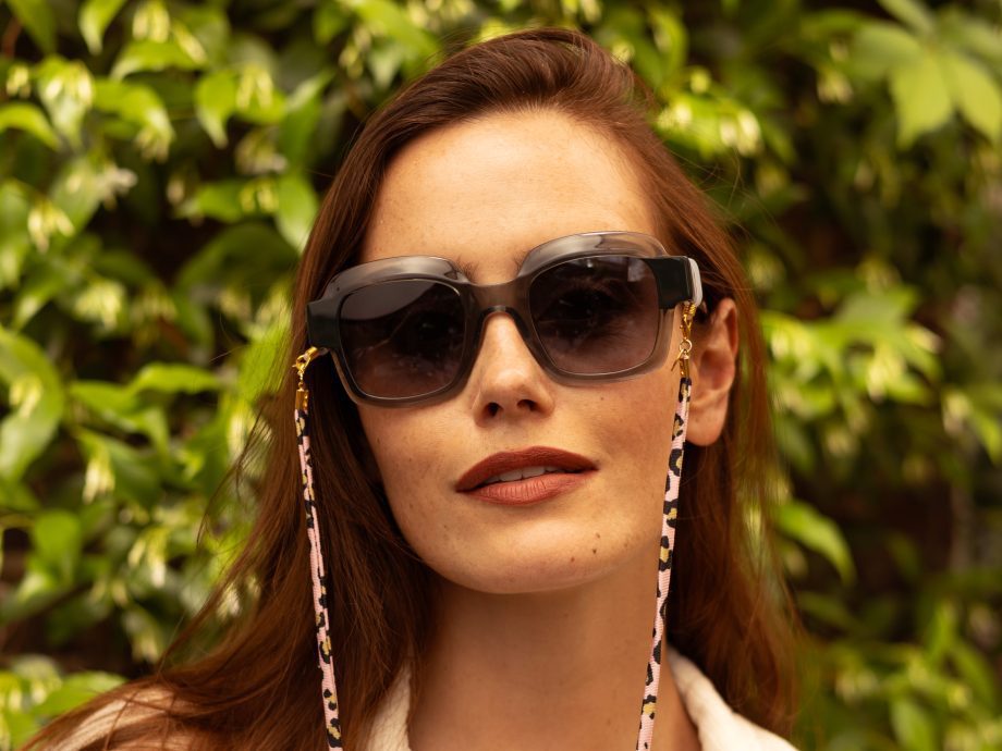 Laura — Pink Leopard Lycra Glasses Chain