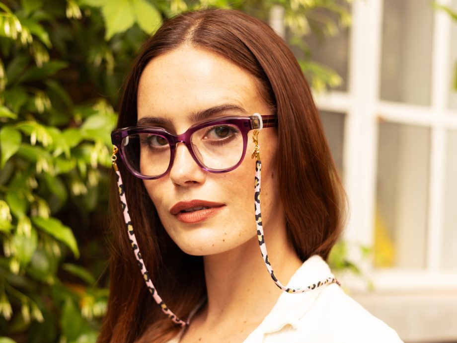 Laura — Pink Leopard Lycra Glasses Chain