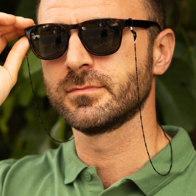 Morse - Men’s & Unisex Black Cylinder Bead Glasses Chain