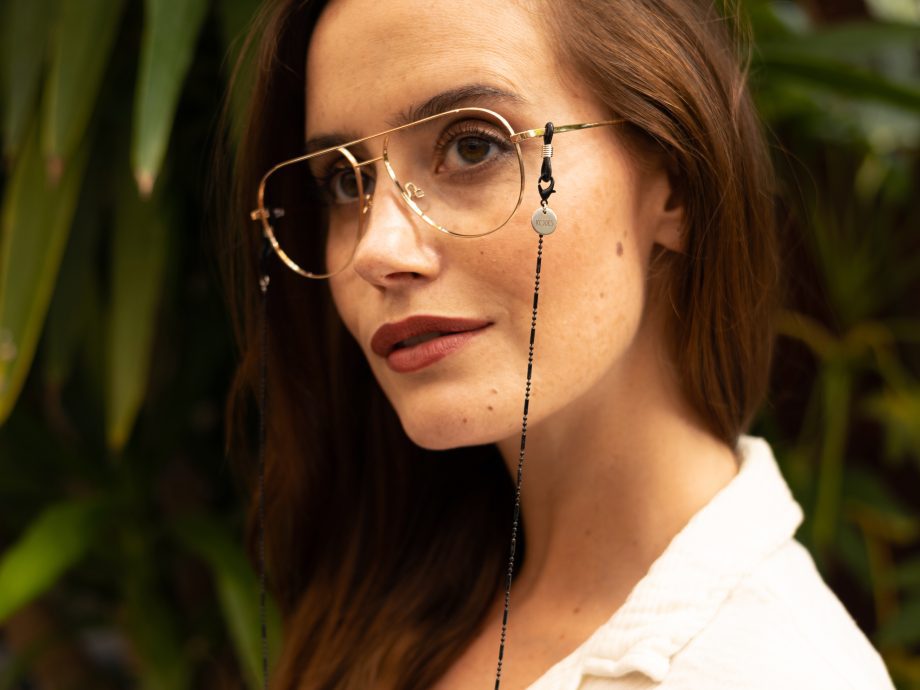 Morse - Men’s & Unisex Black Cylinder Bead Glasses Chain